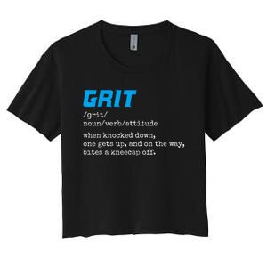 Grit Lions Definition Funny Detroit City Women's Crop Top Tee