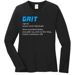 Grit Lions Definition Funny Detroit City Ladies Long Sleeve Shirt