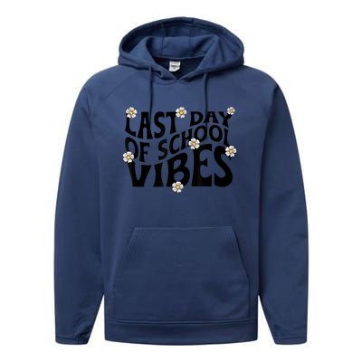 Groovy Last Day Of School Vibes Teacher Student Graduation Performance Fleece Hoodie