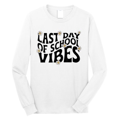 Groovy Last Day Of School Vibes Teacher Student Graduation Long Sleeve Shirt