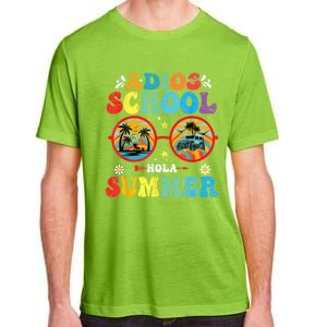 Groovy Last Day Of School Adios School Hola Summer Teacher Adult ChromaSoft Performance T-Shirt