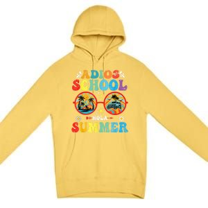 Groovy Last Day Of School Adios School Hola Summer Teacher Premium Pullover Hoodie