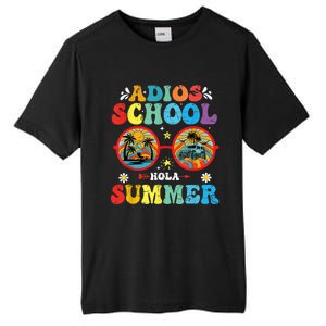 Groovy Last Day Of School Adios School Hola Summer Teacher Tall Fusion ChromaSoft Performance T-Shirt