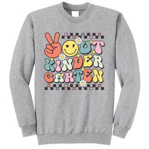 Groovy Last Day Of School Peace Out Kindergarten Tall Sweatshirt