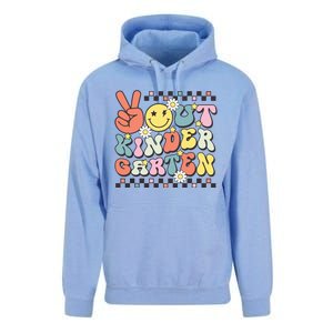 Groovy Last Day Of School Peace Out Kindergarten Unisex Surf Hoodie