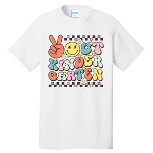 Groovy Last Day Of School Peace Out Kindergarten Tall T-Shirt