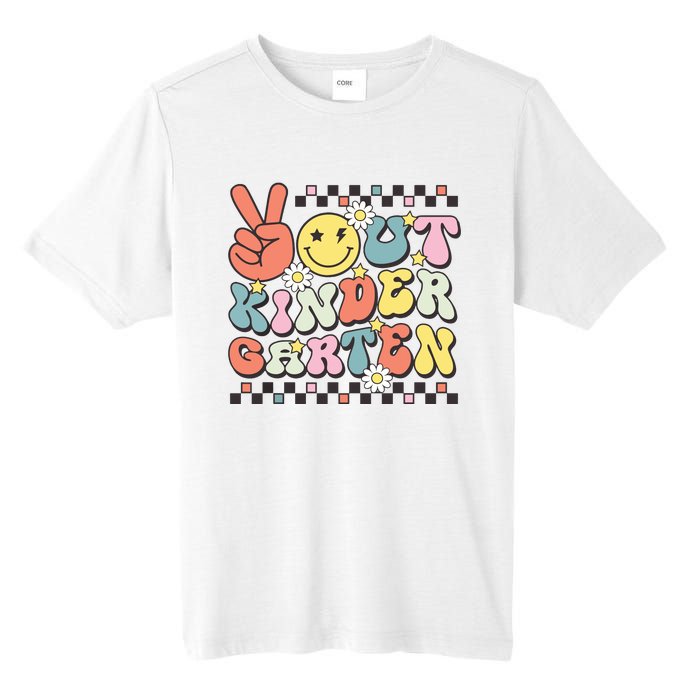 Groovy Last Day Of School Peace Out Kindergarten Tall Fusion ChromaSoft Performance T-Shirt