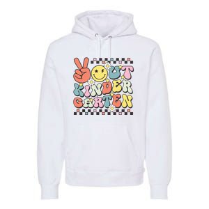 Groovy Last Day Of School Peace Out Kindergarten Premium Hoodie