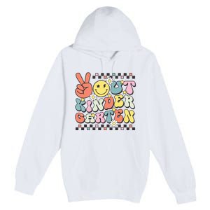 Groovy Last Day Of School Peace Out Kindergarten Premium Pullover Hoodie