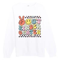 Groovy Last Day Of School Peace Out Kindergarten Premium Crewneck Sweatshirt