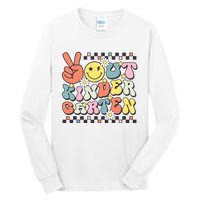 Groovy Last Day Of School Peace Out Kindergarten Tall Long Sleeve T-Shirt