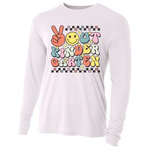 Groovy Last Day Of School Peace Out Kindergarten Cooling Performance Long Sleeve Crew