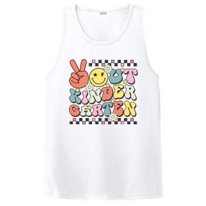 Groovy Last Day Of School Peace Out Kindergarten PosiCharge Competitor Tank