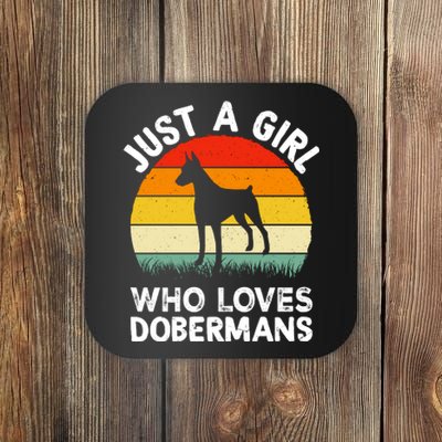 Girl Loves Dobermans Coaster