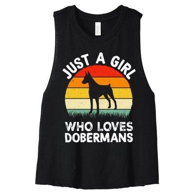 Girl Loves Dobermans Women's Racerback Cropped Tank