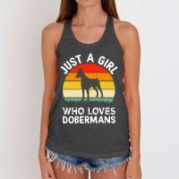 Girl Loves Dobermans Women's Knotted Racerback Tank