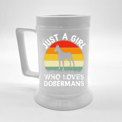 Girl Loves Dobermans Beer Stein