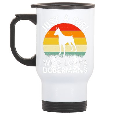 Girl Loves Dobermans Stainless Steel Travel Mug