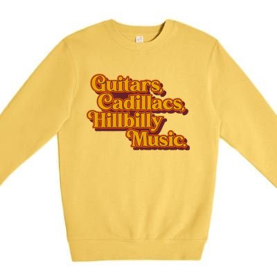 Guitars Lyrics Dwight Yoakam Tribute Premium Crewneck Sweatshirt