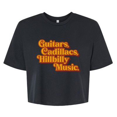 Guitars Lyrics Dwight Yoakam Tribute Bella+Canvas Jersey Crop Tee