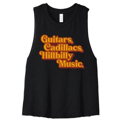 Guitars Lyrics Dwight Yoakam Tribute Women's Racerback Cropped Tank