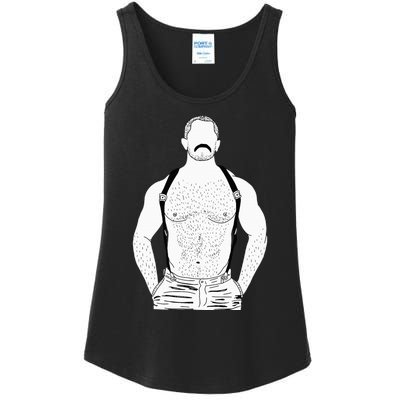 G.A.Y Leather Daddy Man Bear Kink Fetish Bdsm Mustache Ladies Essential Tank