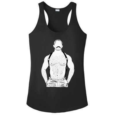 G.A.Y Leather Daddy Man Bear Kink Fetish Bdsm Mustache Ladies PosiCharge Competitor Racerback Tank