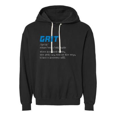 Grit Lions Definition Funny Detroit City Garment-Dyed Fleece Hoodie