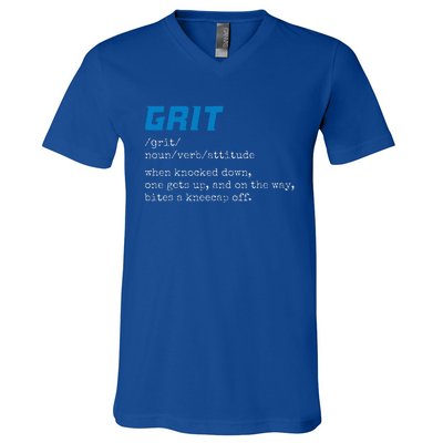 Grit Lions Definition Funny Detroit City V-Neck T-Shirt