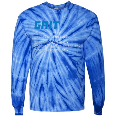 Grit Lions Definition Funny Detroit City Tie-Dye Long Sleeve Shirt