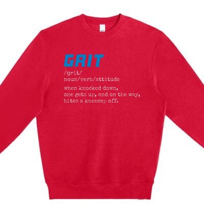 Grit Lions Definition Funny Detroit City Premium Crewneck Sweatshirt