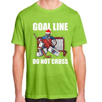 Goal Line Do Not Cross Santa Goalkeeper Christmas Goalie Gift Adult ChromaSoft Performance T-Shirt