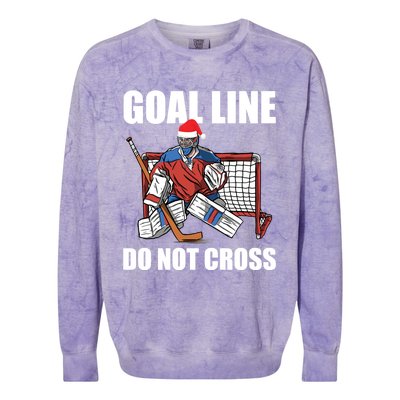 Goal Line Do Not Cross Santa Goalkeeper Christmas Goalie Gift Colorblast Crewneck Sweatshirt