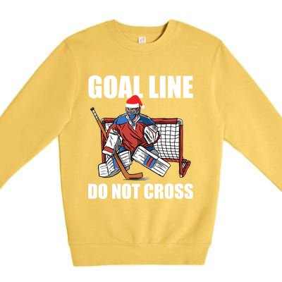 Goal Line Do Not Cross Santa Goalkeeper Christmas Goalie Gift Premium Crewneck Sweatshirt