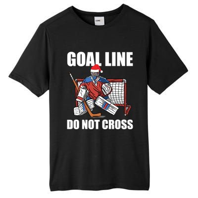 Goal Line Do Not Cross Santa Goalkeeper Christmas Goalie Gift Tall Fusion ChromaSoft Performance T-Shirt