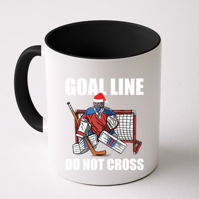 Goal Line Do Not Cross Santa Goalkeeper Christmas Goalie Gift Mug
