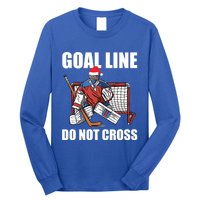 Goal Line Do Not Cross Santa Goalkeeper Christmas Goalie Gift Long Sleeve Shirt