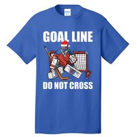 Goal Line Do Not Cross Santa Goalkeeper Christmas Goalie Gift Tall T-Shirt