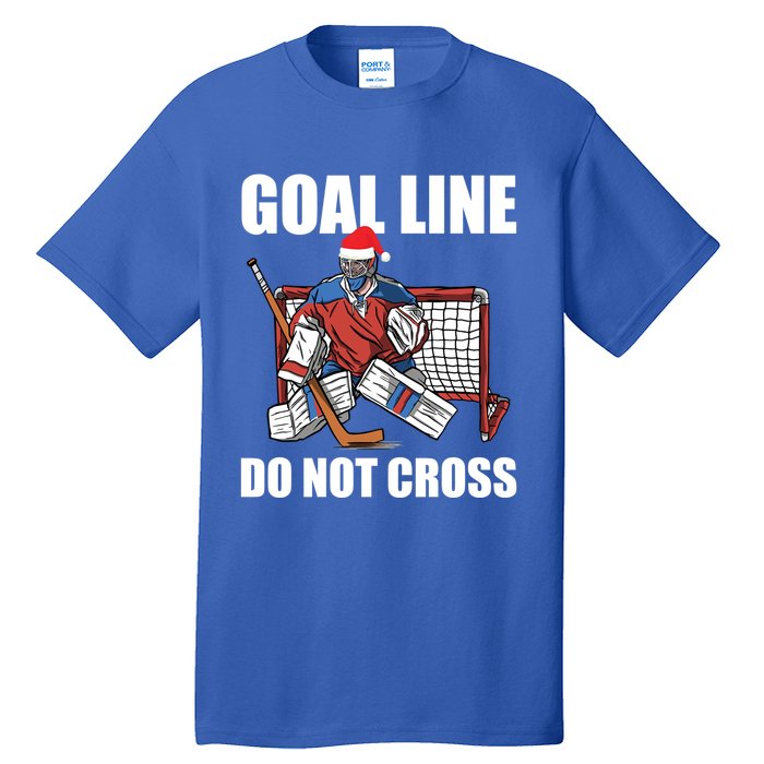 Goal Line Do Not Cross Santa Goalkeeper Christmas Goalie Gift Tall T-Shirt