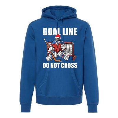 Goal Line Do Not Cross Santa Goalkeeper Christmas Goalie Gift Premium Hoodie