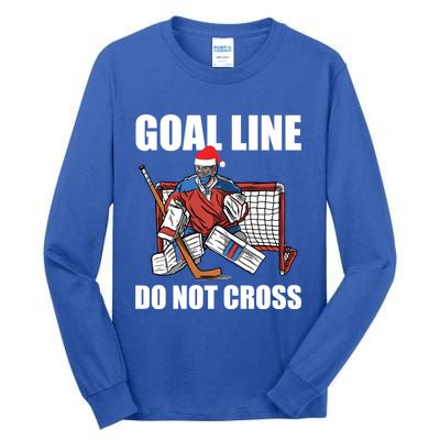 Goal Line Do Not Cross Santa Goalkeeper Christmas Goalie Gift Tall Long Sleeve T-Shirt