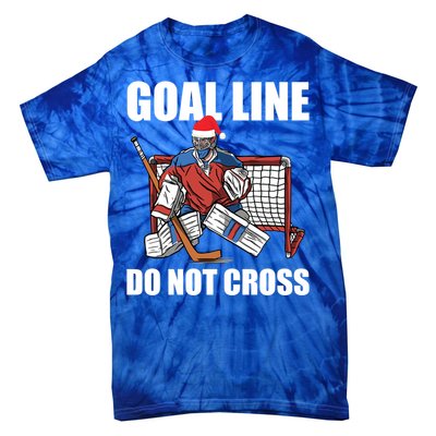 Goal Line Do Not Cross Santa Goalkeeper Christmas Goalie Gift Tie-Dye T-Shirt