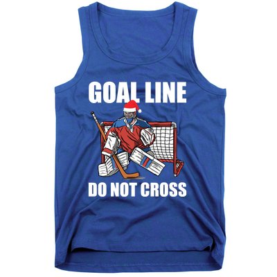 Goal Line Do Not Cross Santa Goalkeeper Christmas Goalie Gift Tank Top