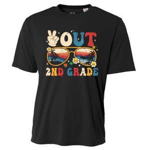 Groovy Last Day Of School Peace Out 2nd Grade Cooling Performance Crew T-Shirt