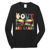 Groovy Last Day Of School Peace Out 2nd Grade Long Sleeve Shirt