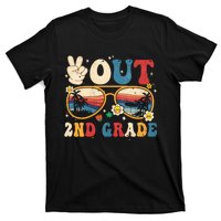 Groovy Last Day Of School Peace Out 2nd Grade T-Shirt