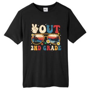 Groovy Last Day Of School Peace Out 2nd Grade Tall Fusion ChromaSoft Performance T-Shirt