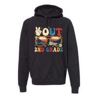 Groovy Last Day Of School Peace Out 2nd Grade Premium Hoodie