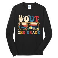 Groovy Last Day Of School Peace Out 2nd Grade Tall Long Sleeve T-Shirt