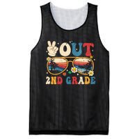 Groovy Last Day Of School Peace Out 2nd Grade Mesh Reversible Basketball Jersey Tank